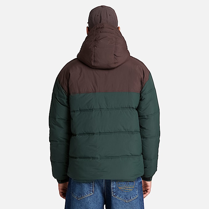 Mens Water Repellent Puffer Jacket TBL Dark GreenBrown ALT8