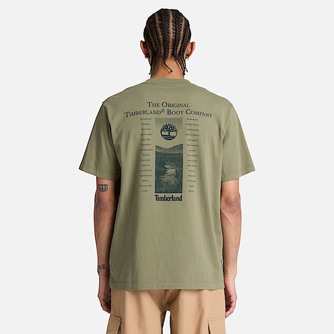 Playera Grfica para hombre New Hampshire Heritage TBL Verde lquen intenso ALT8