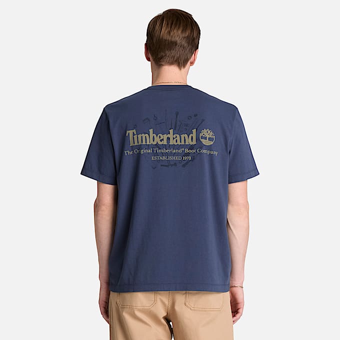 Mens Bootmakers ShortSleeve Graphic TShirt TBL Mood Indigo ALT8