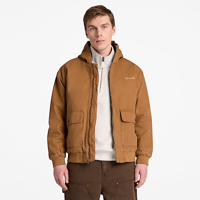 Mens Insulated Canvas Bomber TBL Dark Wheat ALT1