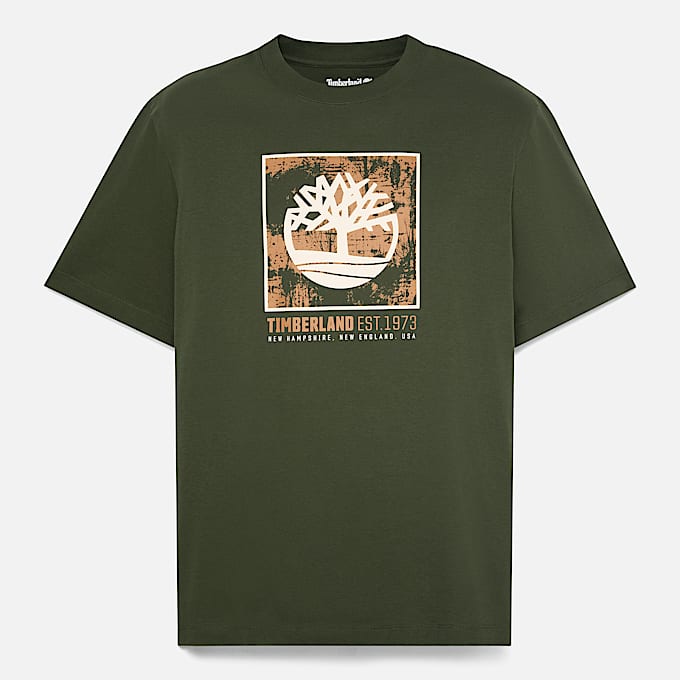 Mens Stack Logo Graphic ShortSleeve TShirt TBL Dark Green HERO