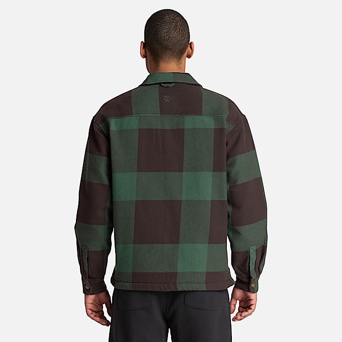 Mens FleeceLined Checkered Overshirt TBL Dark Brown ALT8