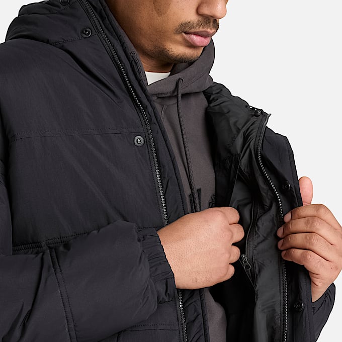 Mens Water Repellent Puffer Jacket TBL Black ALT3