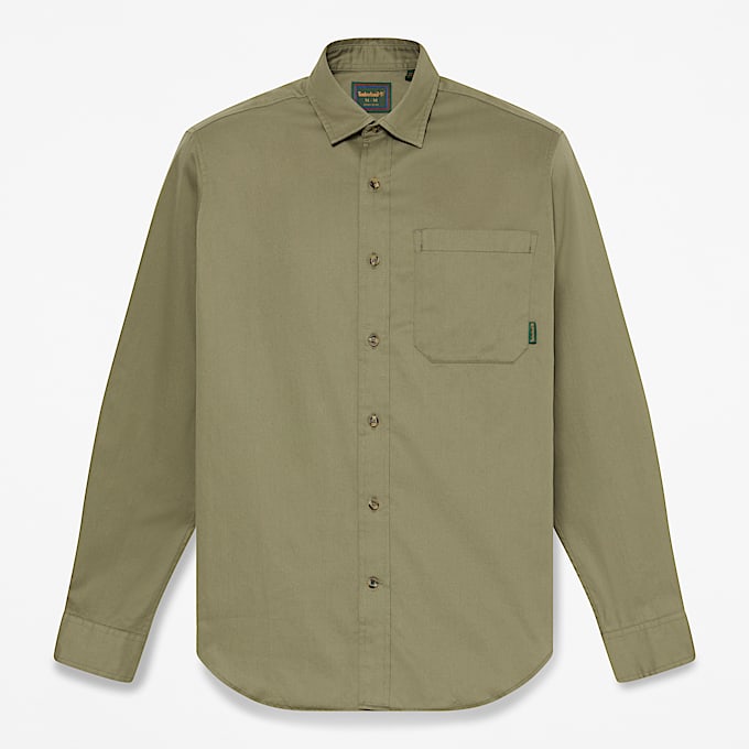 Mens Twill LongSleeve Shirt TBL Deep Lichen Green HERO