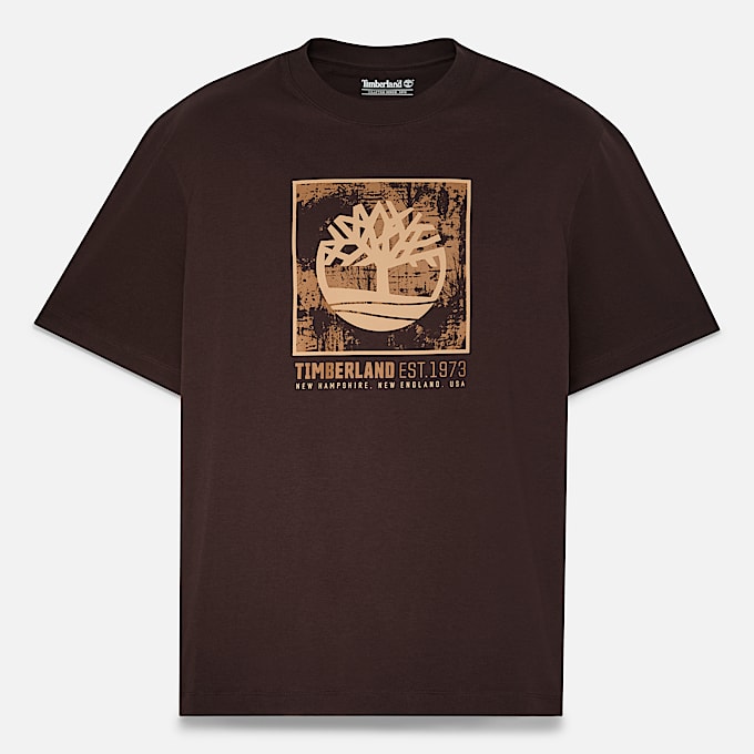 Mens Stack Logo Graphic ShortSleeve TShirt TBL Dark Brown HERO