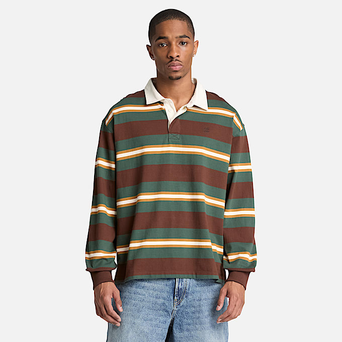 Mens LongSleeve Rugby Polo TBL Chicory Coffee Brown ALT1