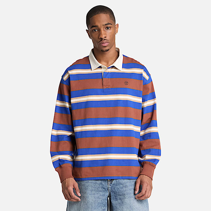 Mens LongSleeve Rugby Polo TBL Brown ALT1