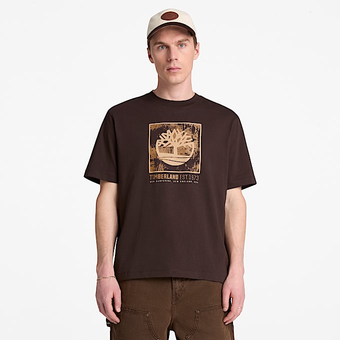 Mens Stack Logo Graphic ShortSleeve TShirt TBL Dark Brown ALT1