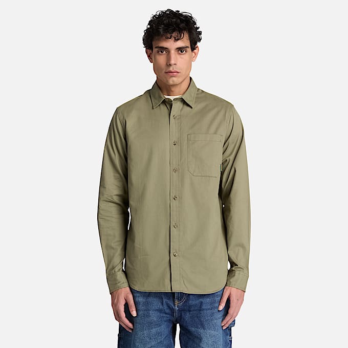 Mens Twill LongSleeve Shirt TBL Deep Lichen Green ALT1