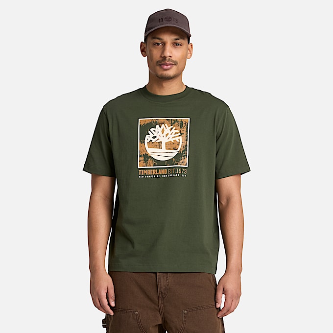 Mens Stack Logo Graphic ShortSleeve TShirt TBL Dark Green ALT1