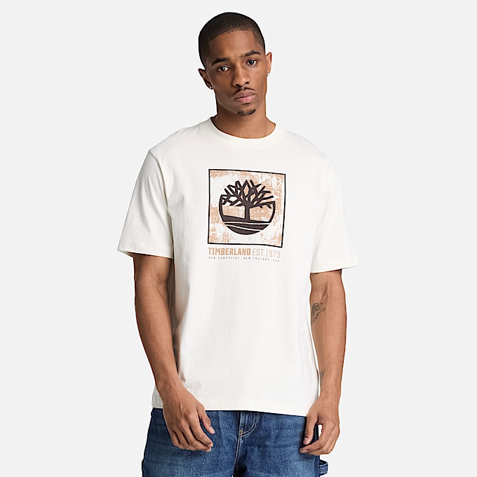 Mens Stack Logo Graphic ShortSleeve TShirt TBL Vintage White ALT1
