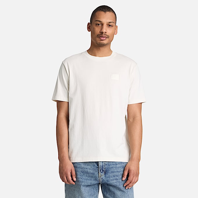 Mens Silicon Badge ShortSleeve TShirt TBL Vintage White ALT1