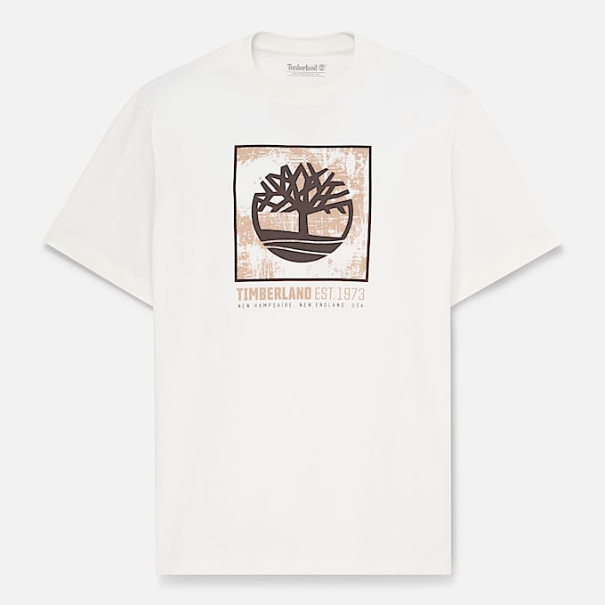 Mens Stack Logo Graphic ShortSleeve TShirt TBL Vintage White HERO