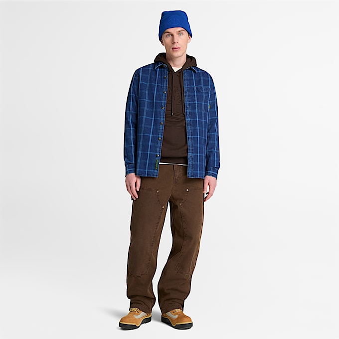 Mens Indigo Check Regular Shirt TBL Mood Indigo ALT2