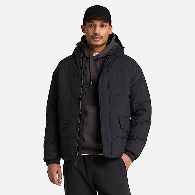 Mens Water Repellent Puffer Jacket TBL Black ALT1