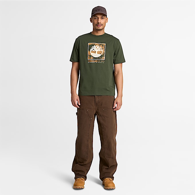 Mens Stack Logo Graphic ShortSleeve TShirt TBL Dark Green ALT2