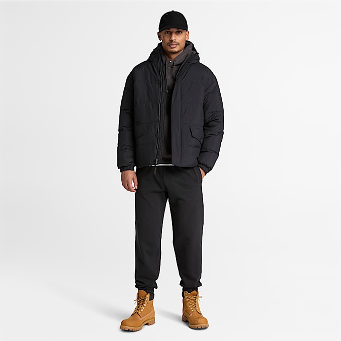 Mens Water Repellent Puffer Jacket TBL Black ALT2