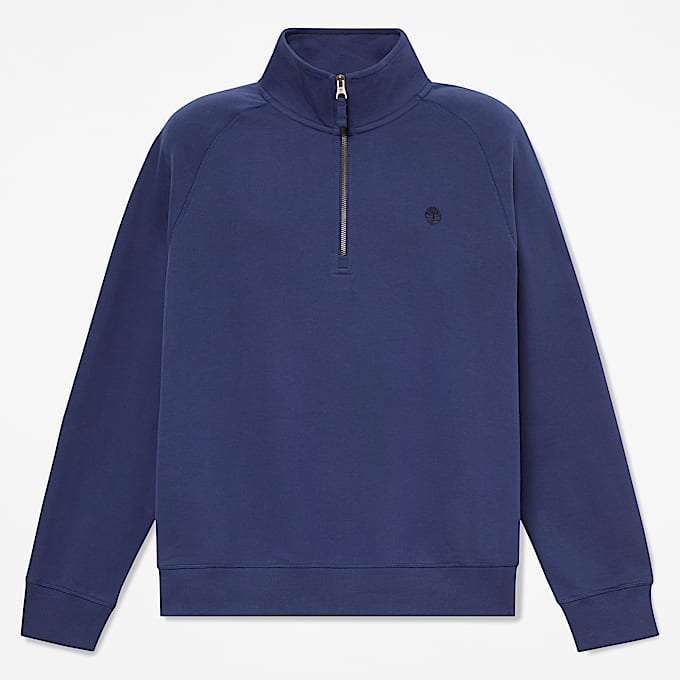 Sudadera con logo bordado y cierre de un cuarto Exeter River para Hombre TBL Azul marino oscuro HERO
