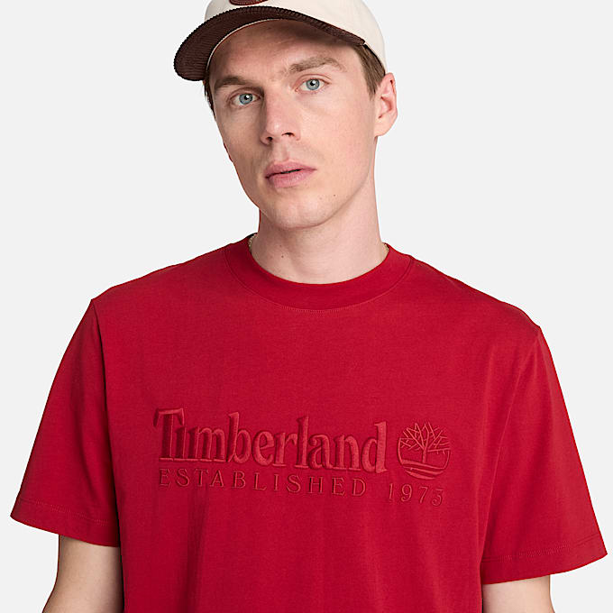 Mens Established 1973 Embroidered ShortSleeve TShirt TBL Rhythmic Red ALT3