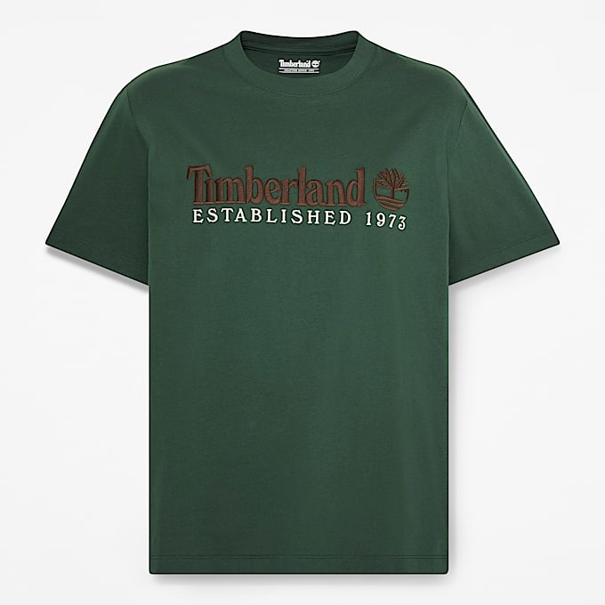Mens Established 1973 Embroidered ShortSleeve TShirt TBL Sycamore HERO