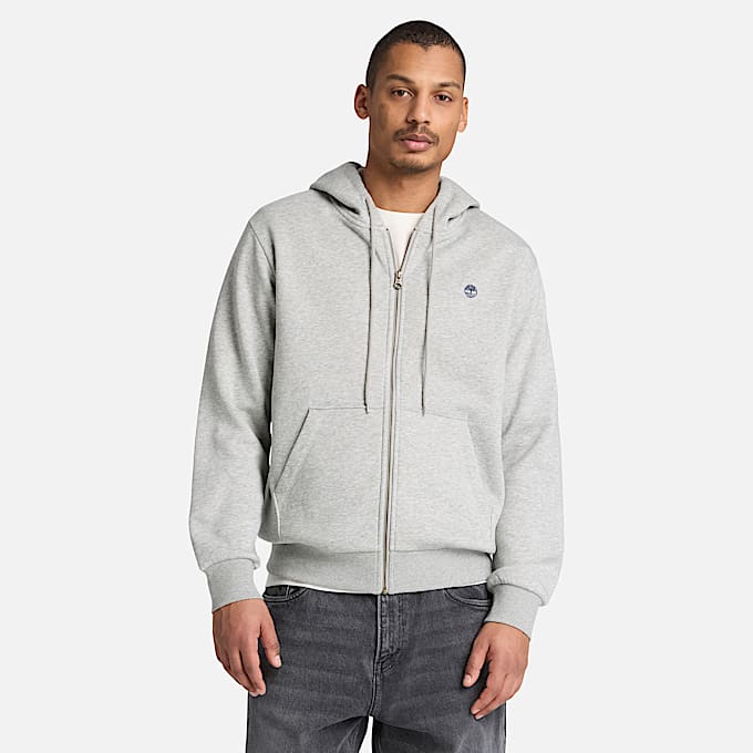 Haut  capuchon Oyster River  glissire avec logo pour hommes TBL Chin gris moyen ALT1