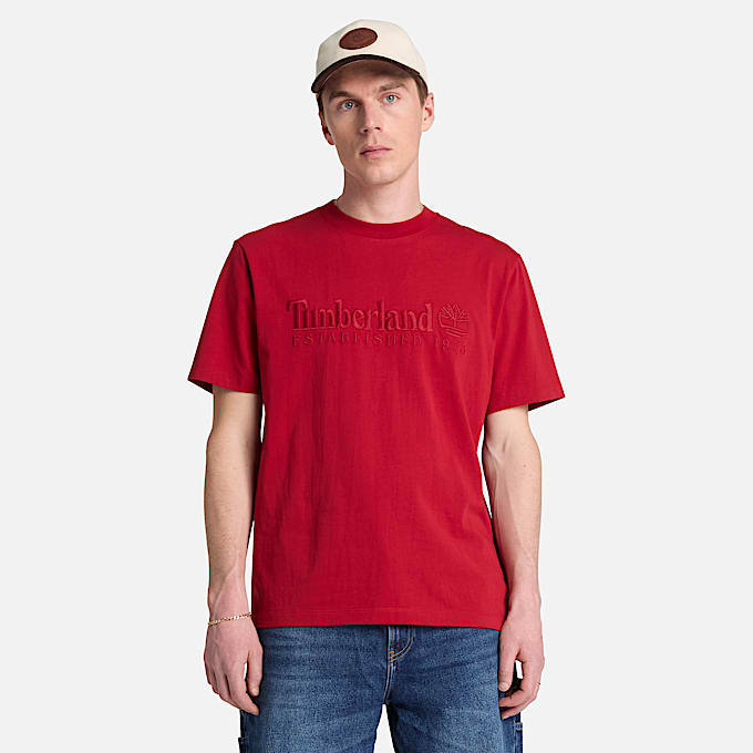 Mens Established 1973 Embroidered ShortSleeve TShirt TBL Rhythmic Red ALT1