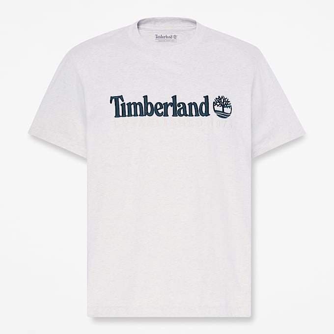 Mens Established 1973 Embroidered ShortSleeve TShirt TBL Light Oatmeal Heather HERO