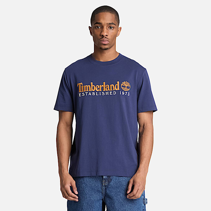 Mens Established 1973 Embroidered ShortSleeve TShirt TBL Dark Navy ALT1