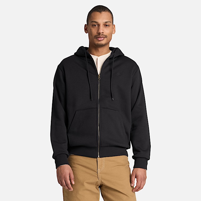 Haut  capuchon Oyster River  glissire avec logo pour hommes TBL Noir ALT1
