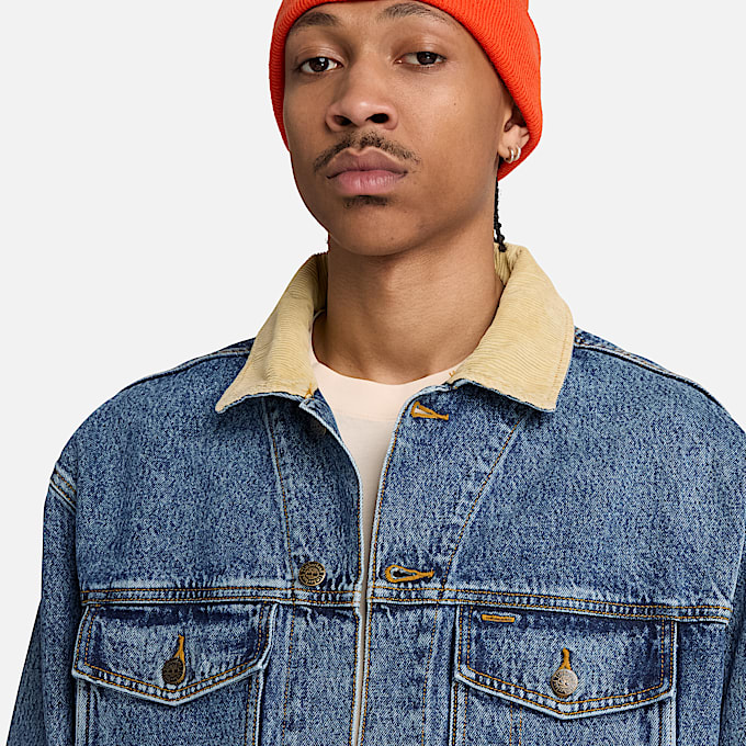 Mens Denim Trucker Jacket TBL Glacier Tint Marble Wash ALT3
