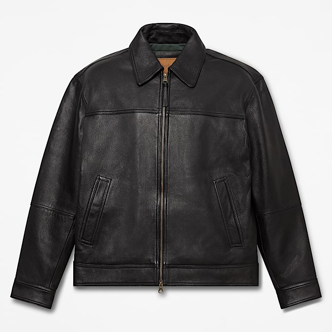 Mens Stratham Leather Bomber TBL Black HERO