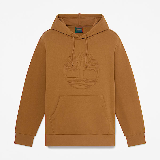 Mens Wareham Tree Logo Patch Hoodie TBL Dark Wheat HERO