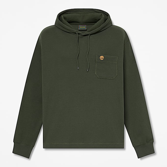 Sudadera con gorro Wharf River Waffle para Hombre TBL Verde oscuro HERO