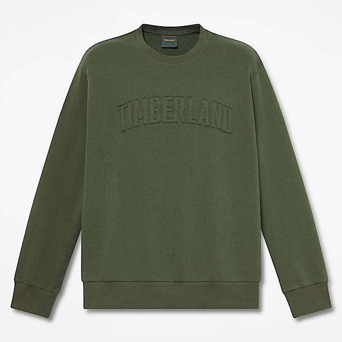 Mens Wareham Logo Patch Crew Sweatshirt TBL Dark Green HERO
