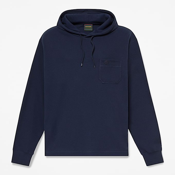 Mens Wharf River Waffle Hoodie TBL Dark Sapphire HERO