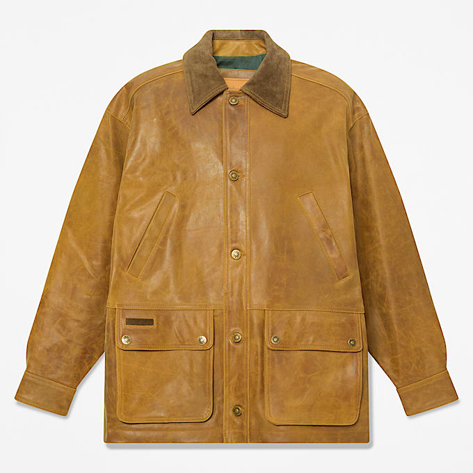 Mens Wenham Leather Field Coat TBL Medium Brown HERO