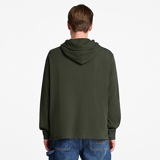 Sudadera con gorro Wharf River Waffle para Hombre TBL Verde oscuro ALT8