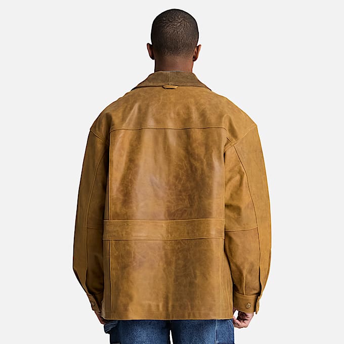 Mens Wenham Leather Field Coat TBL Medium Brown ALT8