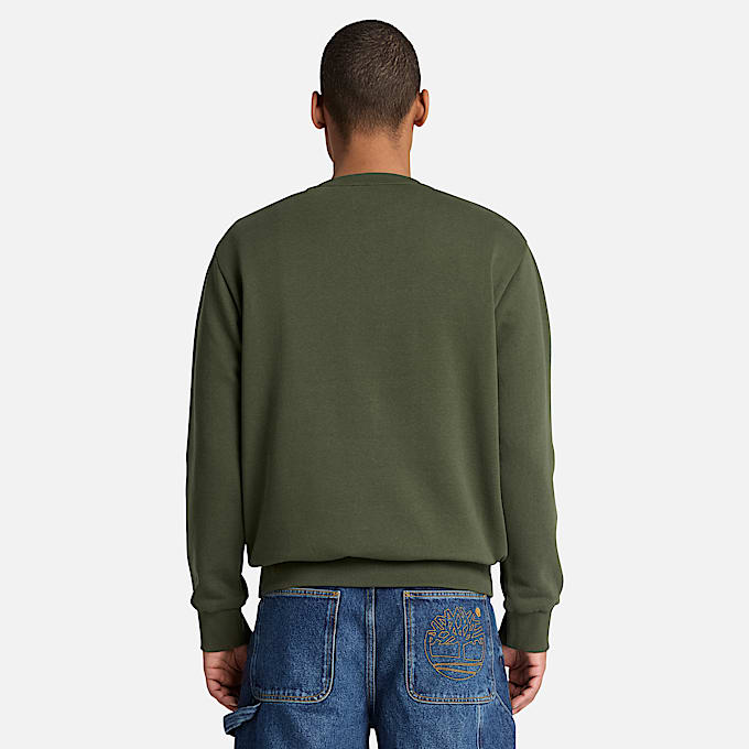 Mens Wareham Logo Patch Crew Sweatshirt TBL Dark Green ALT8