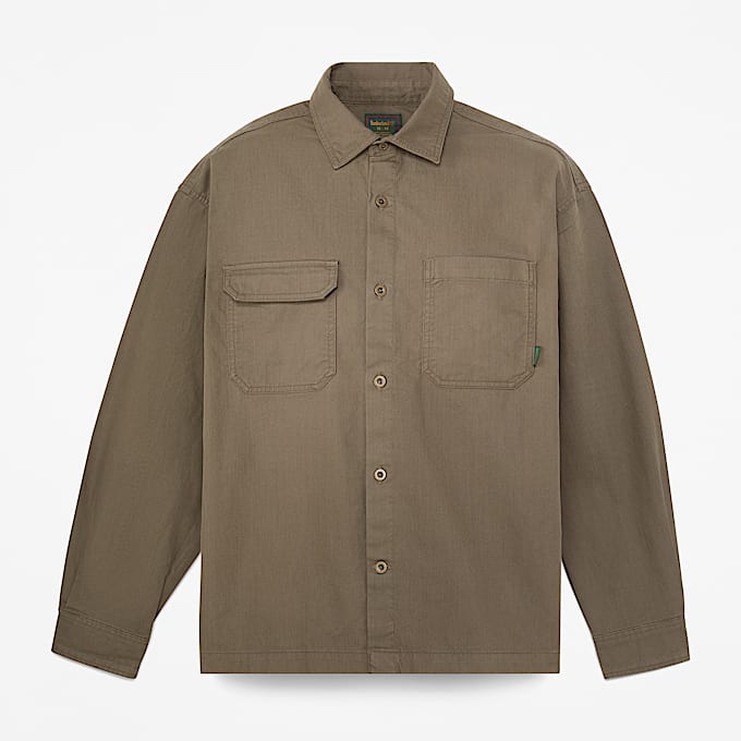 Mens Twill Overshirt TBL Dark Olive HERO