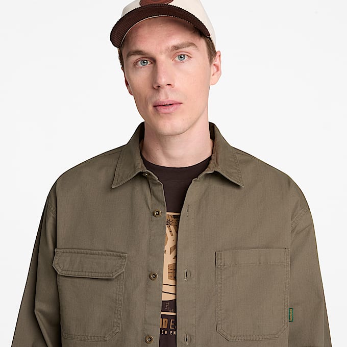 Mens Twill Overshirt TBL Dark Olive ALT3