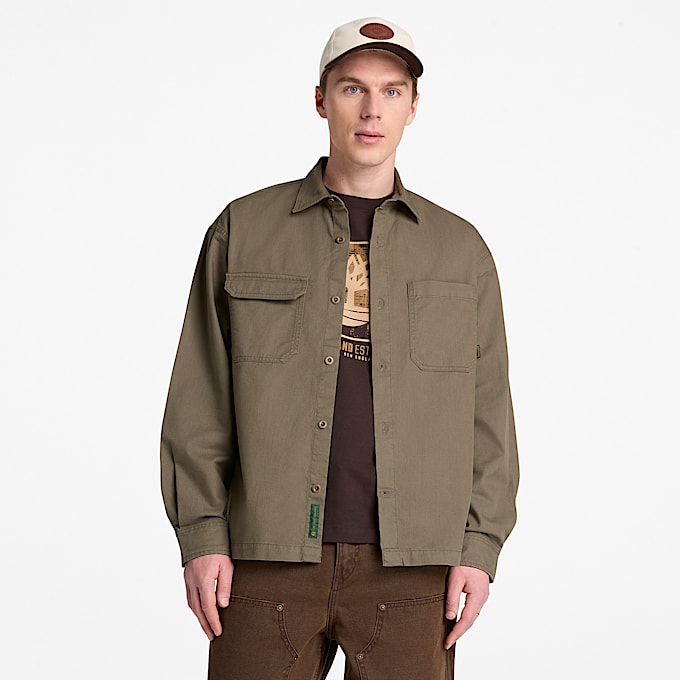 Mens Twill Overshirt TBL Dark Olive ALT1