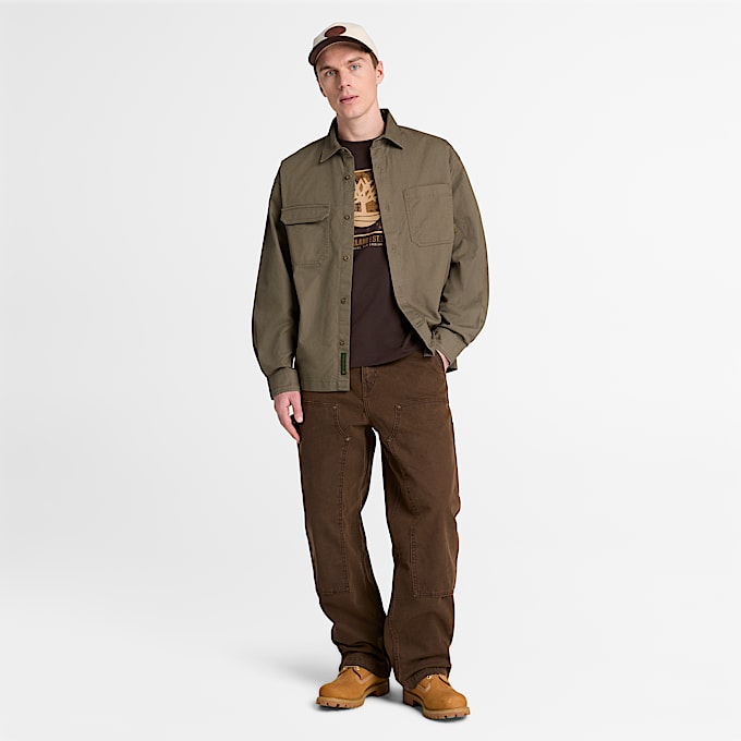 Mens Twill Overshirt TBL Dark Olive ALT2