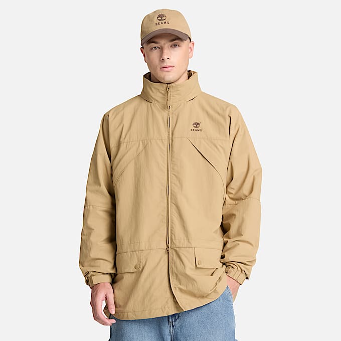 Timberland x BEAMS Nylon Zip Up Convertible Jacket TBL British Khaki ALT3