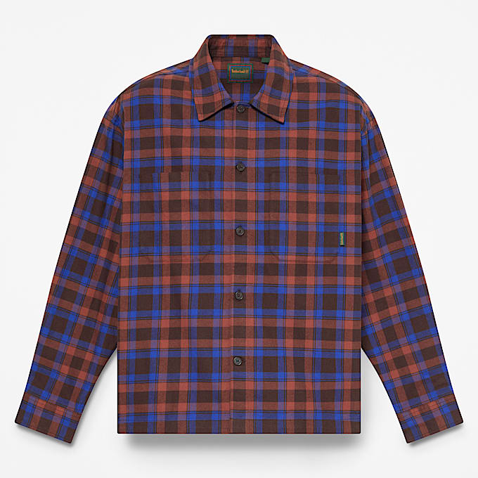 Mens Check Heavy Flannel Shirt TBL Dark Brown HERO