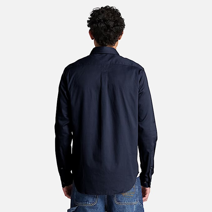 Mens Twill LongSleeve Shirt TBL Dark Sapphire ALT8