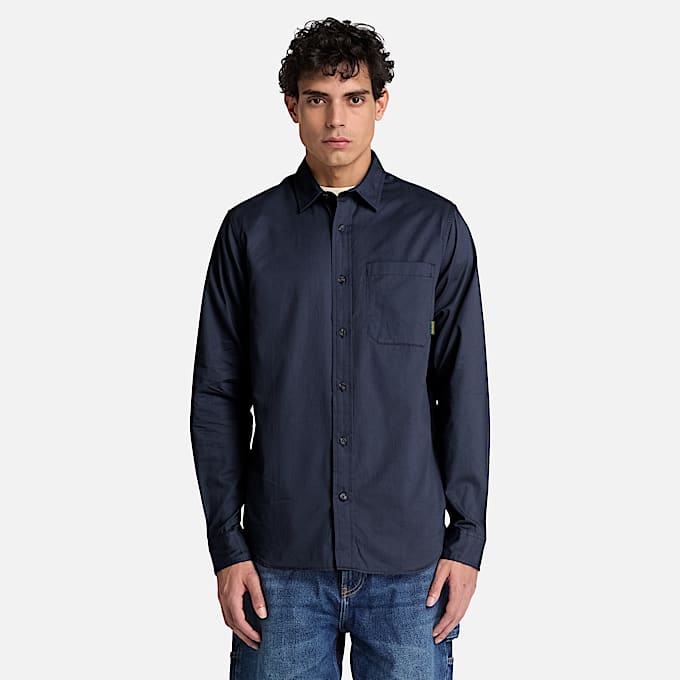 Mens Twill LongSleeve Shirt TBL Dark Sapphire ALT1