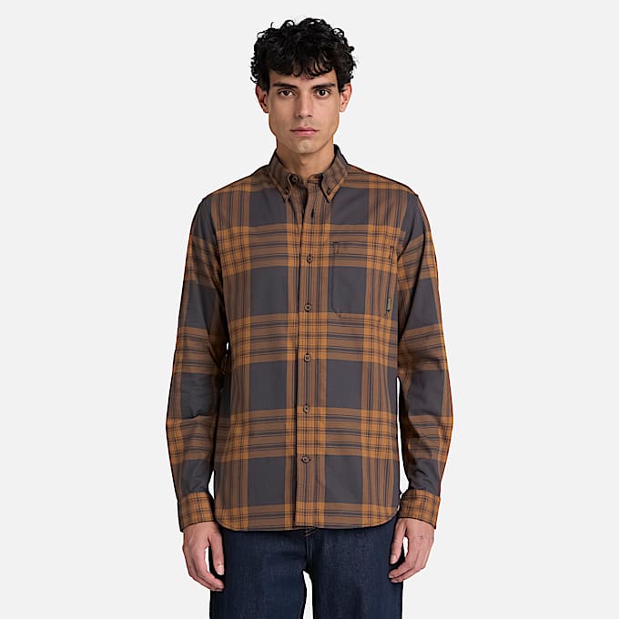 Mens Check Twill Shirt TBL Vintage Black ALT1