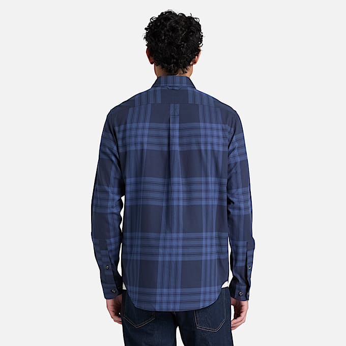Chemise  carreaux en serg pour hommes TBL Saphir fonc ALT8