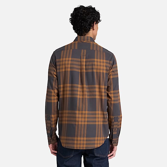 Mens Check Twill Shirt TBL Vintage Black ALT8